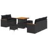 vidaXL Conjunto de Sof&aacute; de Jardim com almofada 10 pcs Preto vime PE