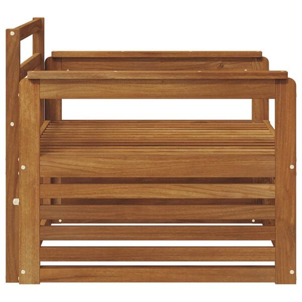 vidaXL 2 Pe&ccedil;a Sof&aacute; com Bra&ccedil;os Madeira S&oacute;lida de Ac&aacute;cia Natural