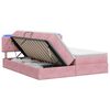 vidaXL Cama de Armazenamento LED com Colch&atilde;o Rosa 180 x 200 cm Veludo