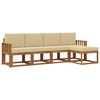 vidaXL Conjunto de Sof&aacute;s para Exterior 5 unid. Natural e Bege