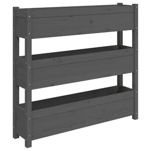 vidaXL Vaso/floreira 112x25x104,5 cm madeira de pinho maci&ccedil;a cinzento