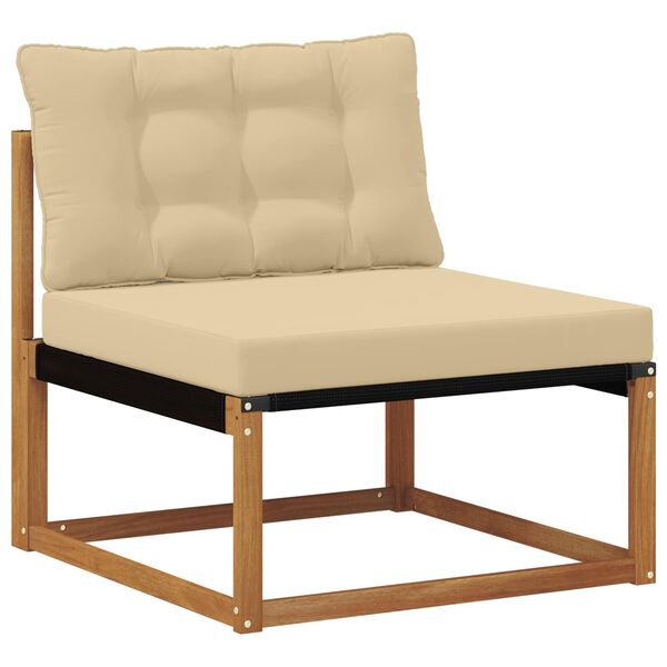 vidaXL Conjunto de Sof&aacute;s para Exterior 5 pcs Natural e Bege