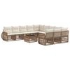 vidaXL Conjunto de Sof&aacute; de Jardim 12 pcs Bege e Branco Creme vime PE