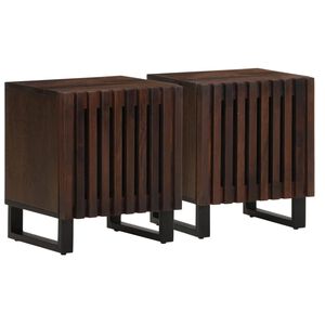 vidaXL Mesas de cabeceira 2 pcs 40x34x46 cm madeira mangueira maci&ccedil;a