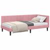 vidaXL Estrutura de Cama de Canto Rosa 90 cm x 200 cm Veludo