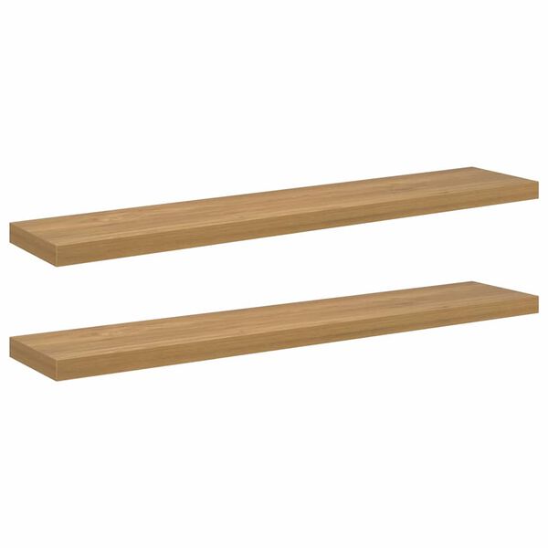 vidaXL Prateleira de Parede 2 pcs Castanho 120 x 23,5 x 4 cm