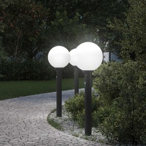 vidaXL Lumin&aacute;rias de balizamento com sensor, 3 unidades, 80 cm, pretas, IP44