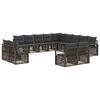 vidaXL Conjunto de Sof&aacute; de Jardim 13 unid. Cinzento vime PE