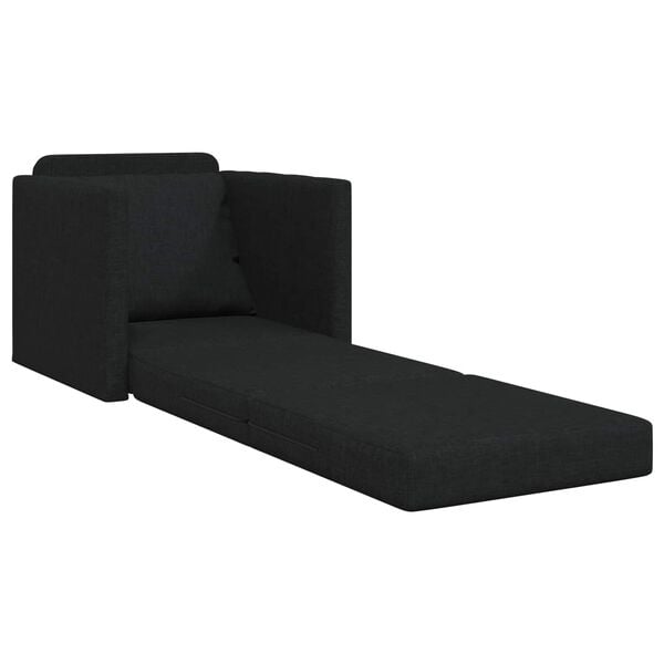vidaXL Sof&aacute;-Cama 60cm Preto tecido