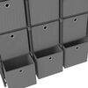 vidaXL Unid. prateleiras 12 cubos c/ caixas 103x30x141 cm tecido cinza