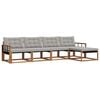 vidaXL Conjunto de Sof&aacute;s para Exterior 5 unid. Cinza Natural e Claro