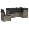 vidaXL 5 pcs conjunto sof&aacute;s de jardim c/ almofad&otilde;es vime PE cinzento