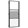 vidaXL Porta de vidro Fretwork Preto 93 x 3,5 x 201,5 cm Alum&iacute;nio