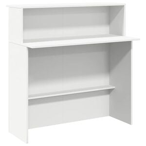vidaXL Balc&atilde;o de recep&ccedil;&atilde;o branco 100x50x103,5 cm madeira projetada