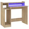 vidaXL Secret&aacute;ria com luzes LED 97x45x90 cm madeira processada sonoma