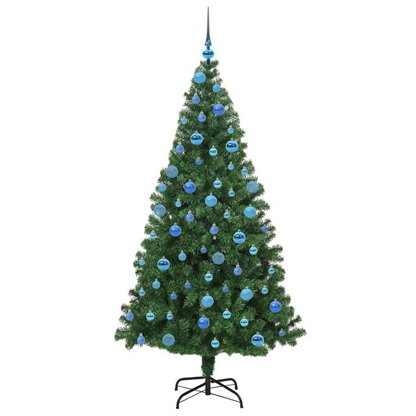 vidaXL &Aacute;rvore de Natal Artificial Verde 180 cm PVC, A&ccedil;o e Pl&aacute;stico