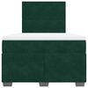 vidaXL Cama boxspring com colch&atilde;o 120x200 cm veludo verde-escuro
