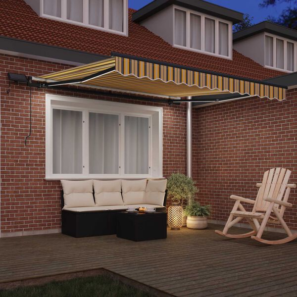 vidaXL Toldo Retr&aacute;til Manual Multicolor 300 x 250 cm tecido