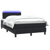 vidaXL Cama box spring c/ colch&atilde;o e LED 120x220 cm veludo preto