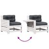 vidaXL 7 pcs conj. lounge de jardim c/ almofad&otilde;es pinho maci&ccedil;o branco