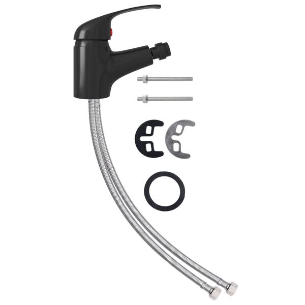 vidaXL Torneira misturadora para bidé de casa de banho 13x12 cm preto