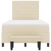 vidaXL Cama Box com colch&atilde;o com cabeceira Creme 120 x 190 cm tecido