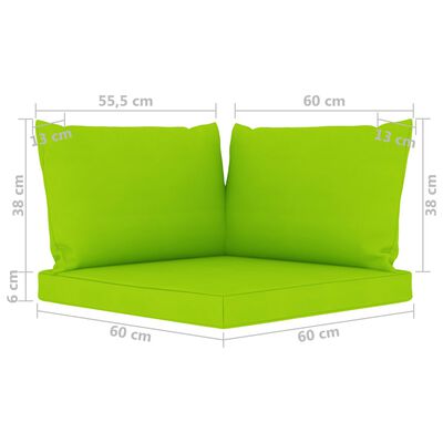 vidaXL 5 pcs conjunto lounge de jardim c/ almofadões verde brilhante