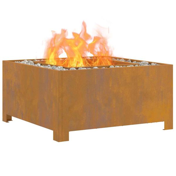 vidaXL Fire Pit Castanho 60 x 60 x 30 cm A&ccedil;o