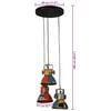 vidaXL Candeeiro suspenso 25 W 30x30x100 cm E27 multicolorido