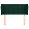 vidaXL Cabeceira de cama c/ abas veludo 103x23x78/88cm verde-escuro