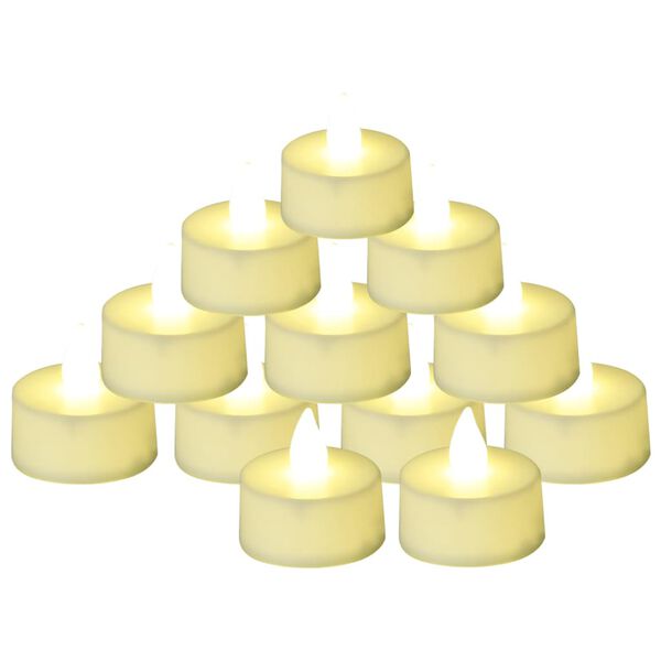 vidaXL Velas pequenas LED sem chama 20 pcs branco quente
