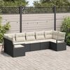 vidaXL Conjunto de Sof&aacute; de Jardim 7 pcs Preto Rattan Sint&eacute;tico