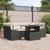 vidaXL Conjunto de Sof&aacute; de Jardim 7 pcs Preto Rattan Sint&eacute;tico