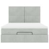vidaXL Estrutura cama otomana colchões 140x200cm veludo cinzento claro