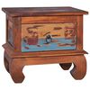 vidaXL Mesa de cabeceira 45x35x40 cm madeira de teca recuperada