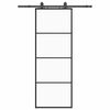 vidaXL Porta deslizante c/ conj. ferragens 76x205cm vidro ESG preto