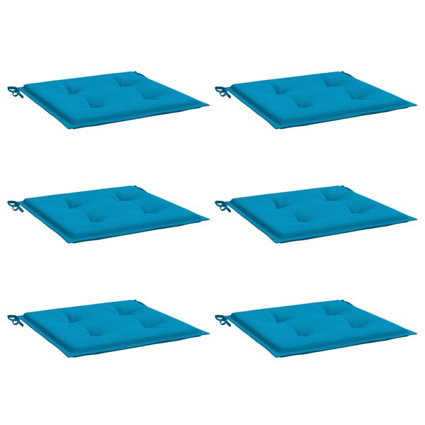 vidaXL Almofad&otilde;es p/ cadeiras de jardim 6 pcs tecido oxford azul