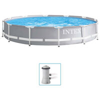 Intex Conjunto estrutura de piscina premium formato prisma 366x76 cm