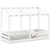 vidaXL Cama infantil com telhado 75x190 cm pinho maci&ccedil;o branco