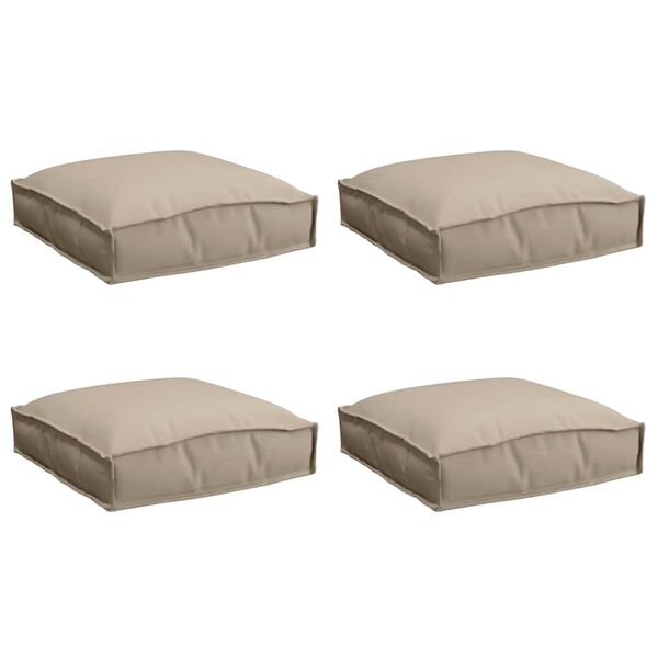 vidaXL Almofada 4 pcs Cinzento-acastanhado 40 x 40 x 8 cm