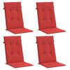 vidaXL Almofad&otilde;es para cadeiras altas de jardim 4 pcs tecido vermelho