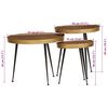 vidaXL Mesas de centro 3 pcs derivados de madeira dourado