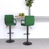 vidaXL Bancos de bar 2 pcs veludo verde-escuro