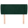 vidaXL Cabeceira de cama c/ abas veludo 93x23x78/88 cm verde-escuro