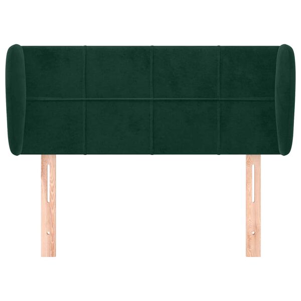 vidaXL Cabeceira de cama c/ abas veludo 93x23x78/88 cm verde-escuro