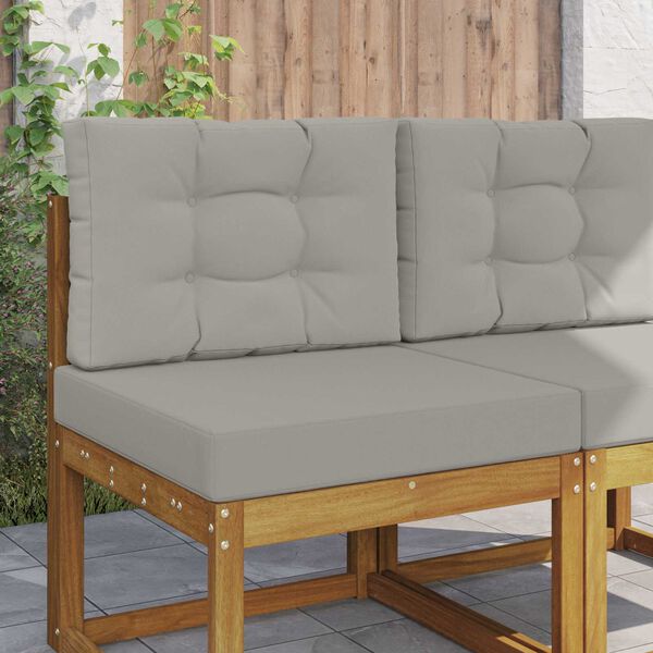 vidaXL Almofada para Sof&aacute; Externo 2 pcs Cinzento Poli&eacute;ster