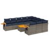 vidaXL 11 pcs conjunto sof&aacute;s de jardim c/ almofad&otilde;es vime PE cinzento