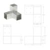 vidaXL Bases para poste em forma de Y 4 pcs 81x81 mm metal galvanizado
