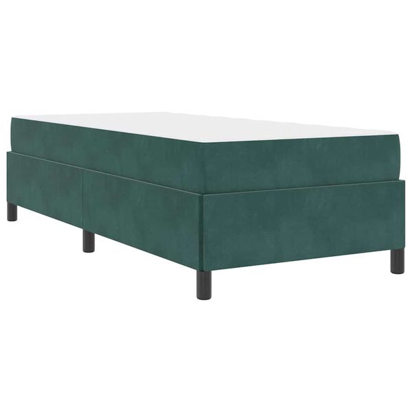 vidaXL Estrutura da Cama com colchão Verde Escuro 80 x 200 cm tecido