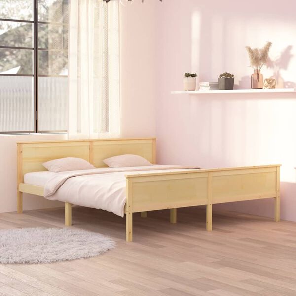 vidaXL Estrutura de cama 180x200 cm pinho maci&ccedil;o